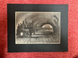 Antiker Stich "Trial Trip on the Metropolitan" 1862 Portland