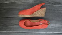 Castañer Espadrille Wedges - 36 - Coral