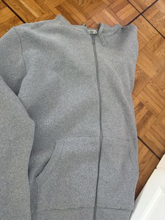 Sweat à capuche zippé gris DeFacto Homme Taille 3XL