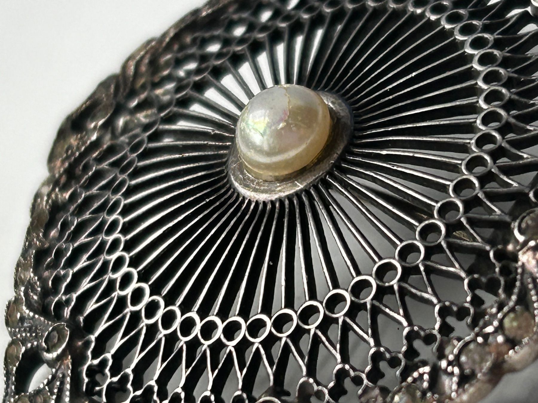 Broches & Aiguilles: Antike Silber Brosche, Filigran, Perle – D'occasion à Dittingen par Bellevista 7