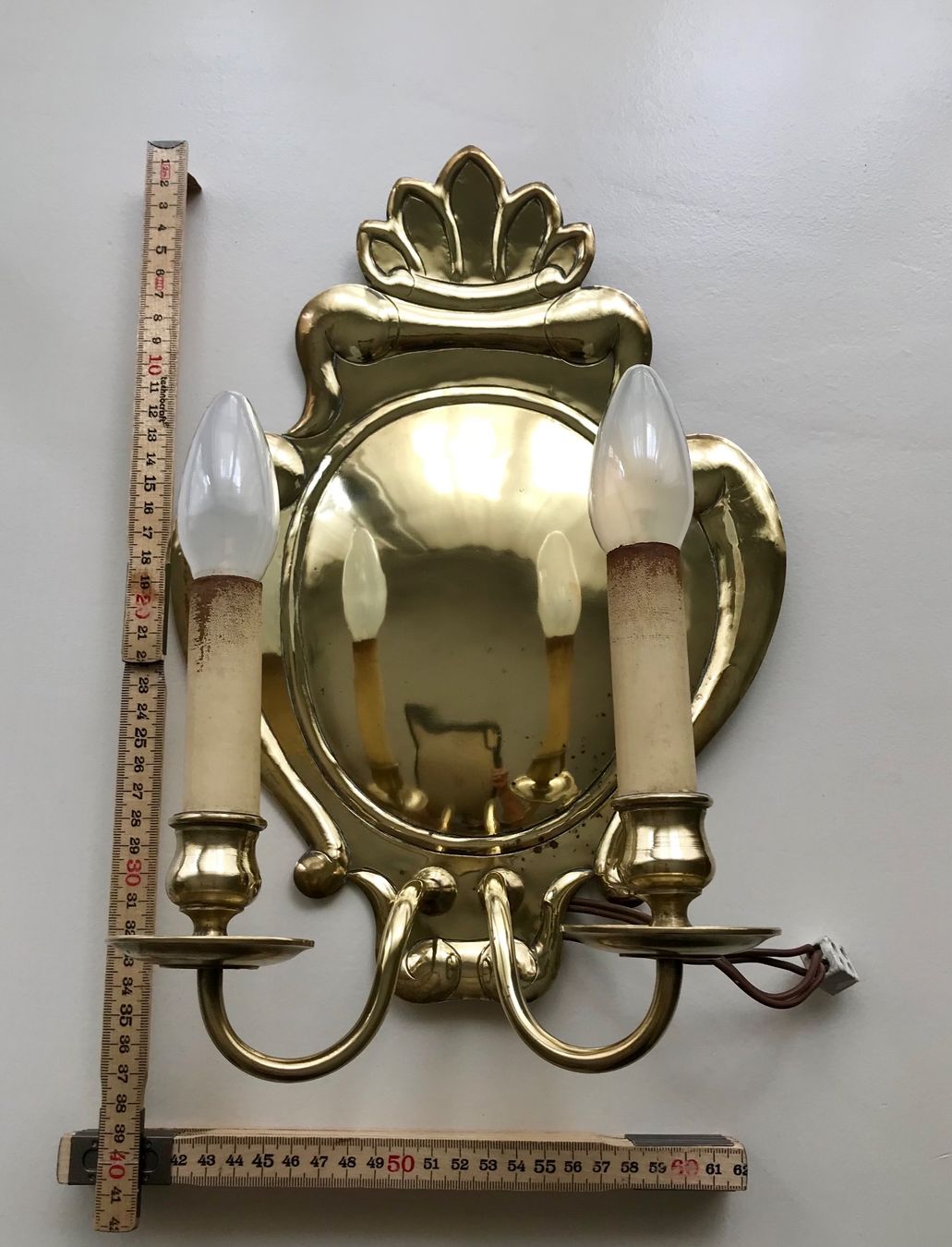Lampes: Wandlampe Messingschild Vintage – D'occasion à Basel par nostanz 2
