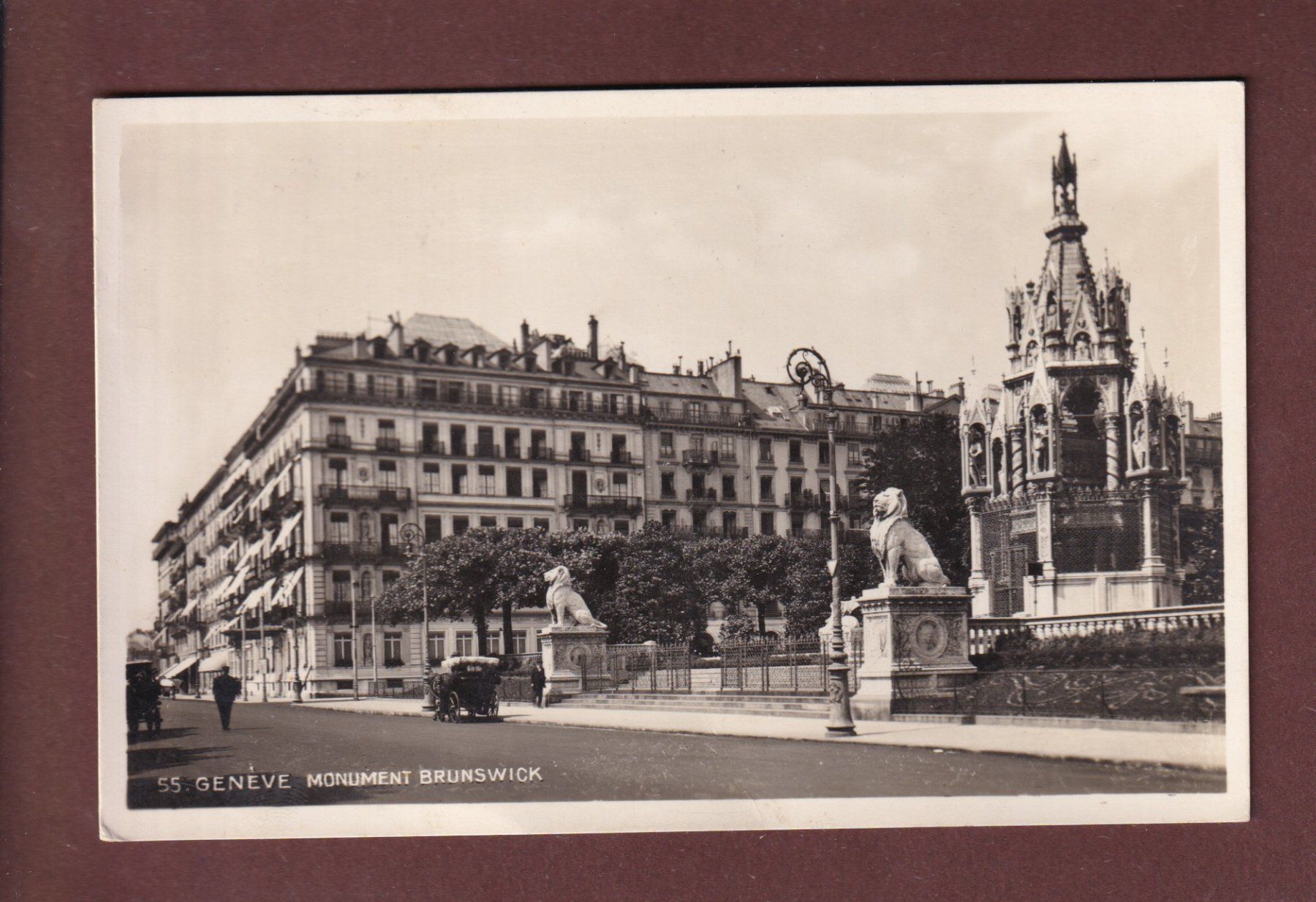 Cartoline postali: GENEVE - Monument Brunswick - Auto - 1938 – Usato da Pully venduto da nicecards-shop