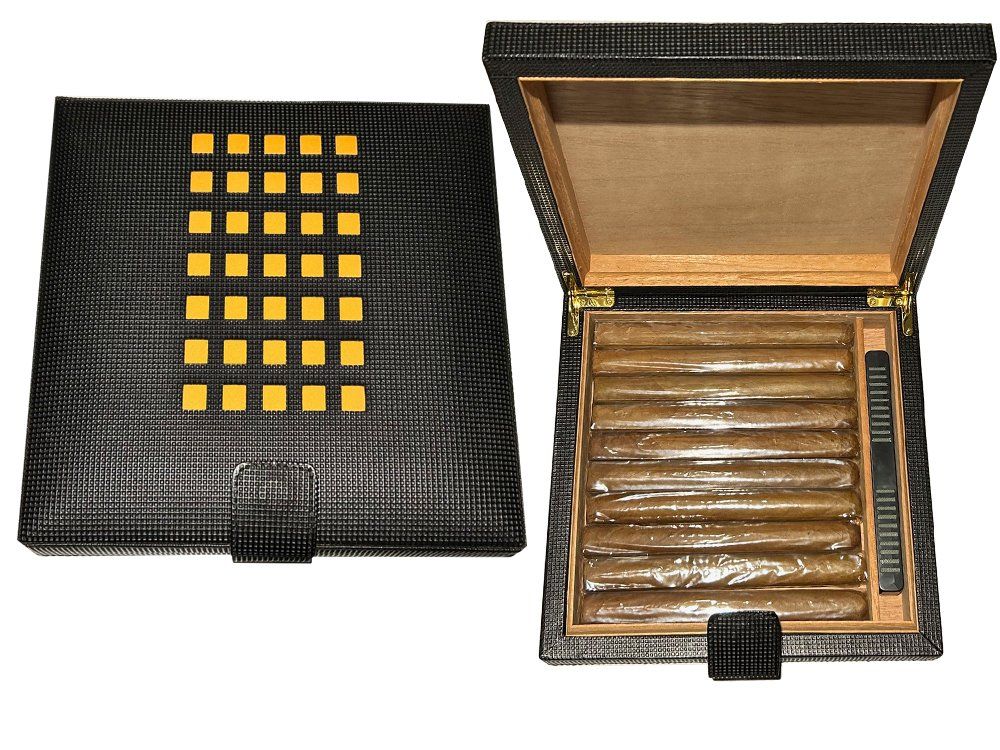 Humidor per sigari: Reisehumidor Leder + Zigarren + Griffins Cutter + Ringbohrer – Nuovo e nell'imballaggio originale da Schmerikon venduto da Fuse4