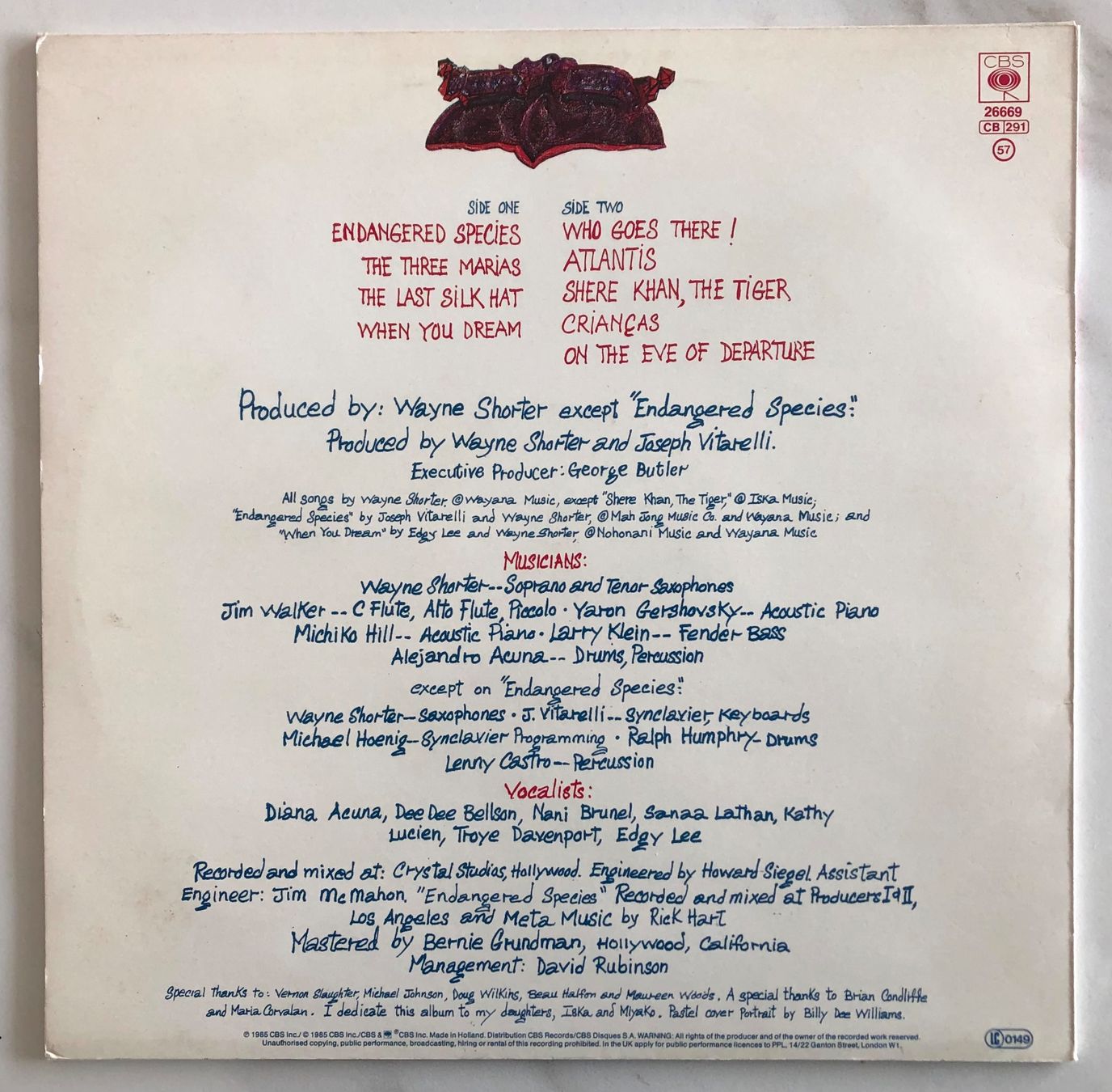 Schallplatten: WAYNE SHORTER - ATLANTIS – Gebraucht aus Poliez-Pittet von Newtown-Records 1