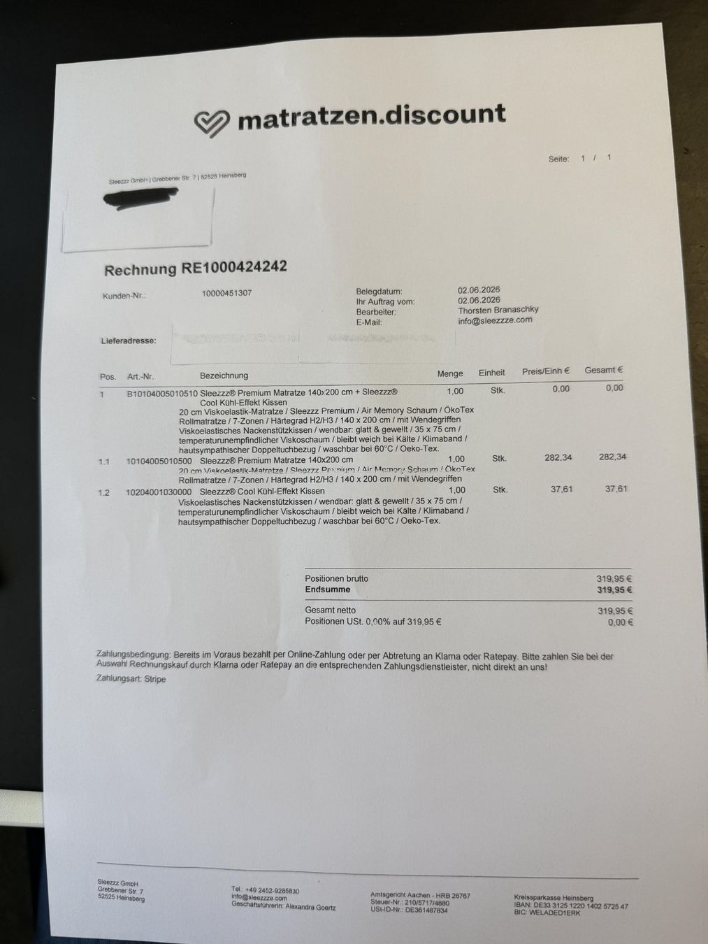 Matelas: Matratze 140 / 200 – Neuf avec emballage d'origine à Bad Zurzach par 321 1