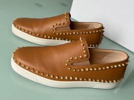 CHRISTIAN LOUBOUTIN Pik Boat Spikes Leder Slip On Sneaker 43