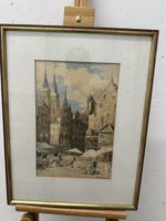Cezanne Gemälde Aquarell Marktansicht