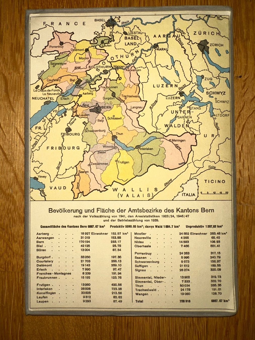 Landkarten & Atlanten: Schülerkarte des Kantons Bern 1949 – Gebraucht aus Zürich von allp 6