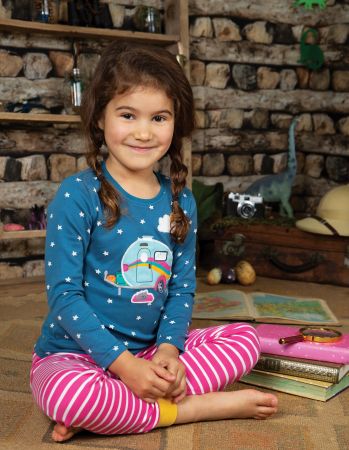 Frugi Mädchen Pyjama Set Gr. 110, GOTS zert. Bio Baumwolle