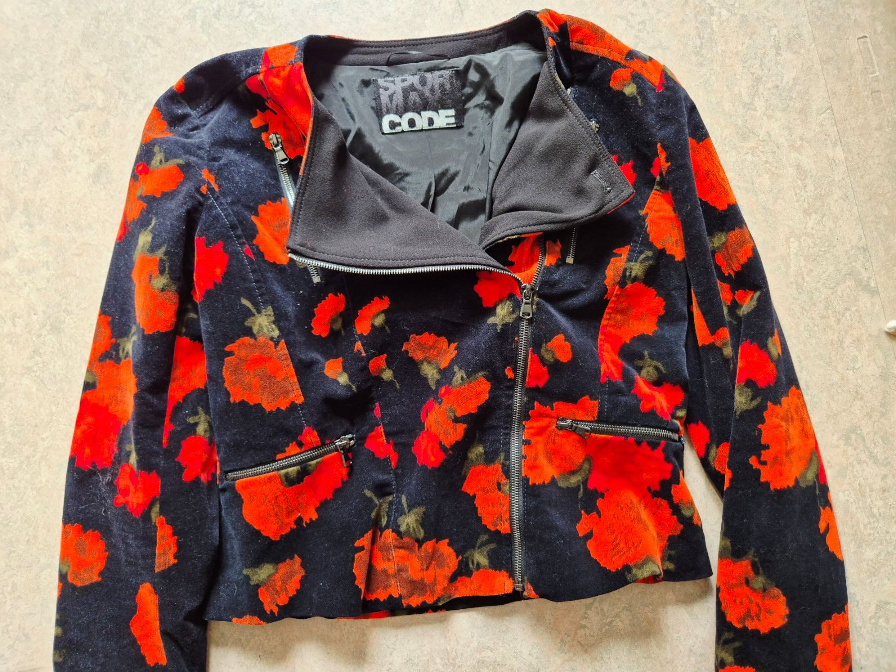 Sportmax Jacken: SPORTMAX CODE JACKE BLAZER BIKERJACKE 38 M BLÜTEN,  TOP – Neu (gemäss Beschreibung) aus Elsau von the-colorful-side