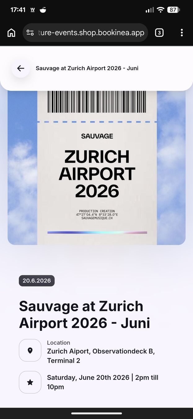 Billets: Sauvage Off 2xTicket – Neuf avec emballage d'origine à Schaffhausen par tru_7dsx