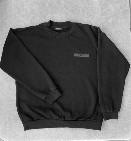 ICONO Schwarzes Sweatshirt Relaxed Fit Grösse XXL