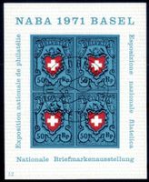 1971 NABA BASEL NAT. BRIEFMARKENAUSSTELLUNG BLOCK ET - L434