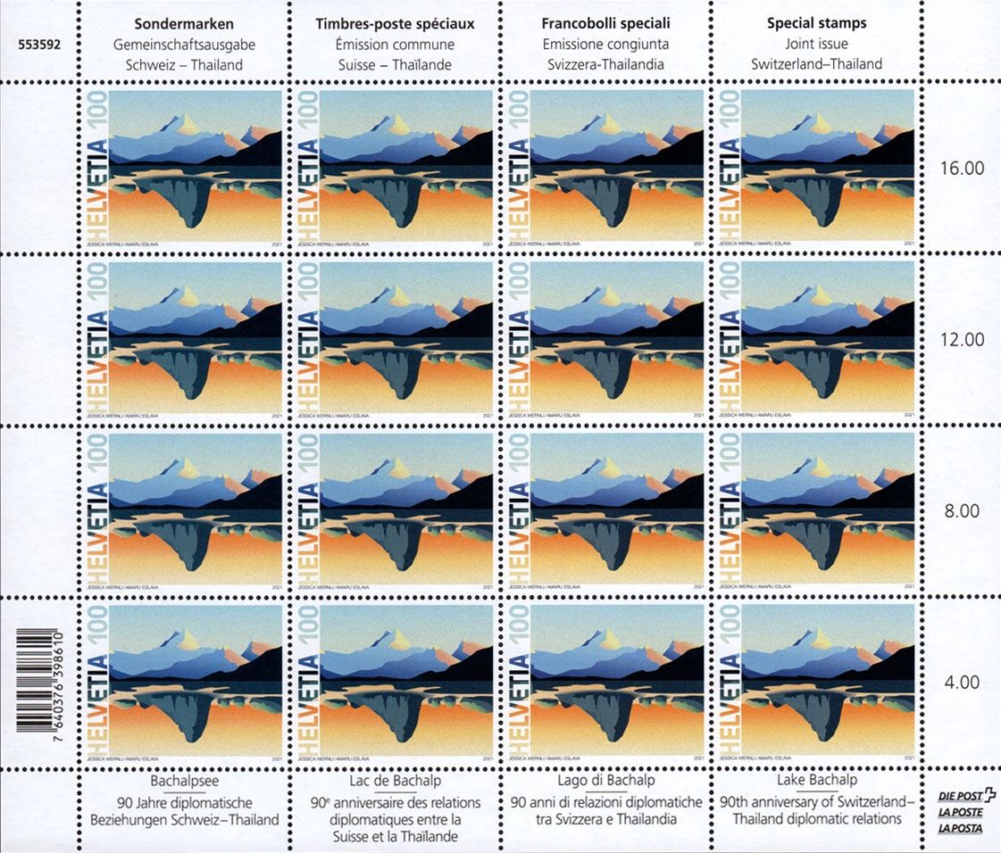 Tous les timbres: Bogen CH-THAILAND** 2021 Bachalpsee – Neuf (Voir description) à Dottikon par haeusibuh5