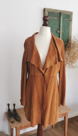 Elegante Ziegen Velourslederjacke Gr. L/XL