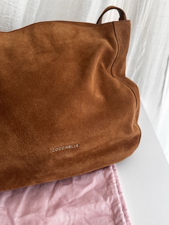 Coccinelle Wildleder Handtasche cognac braun