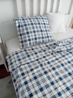 Bettwäsche Set IKEA.  Blau/weiss kariert Baumwolle 