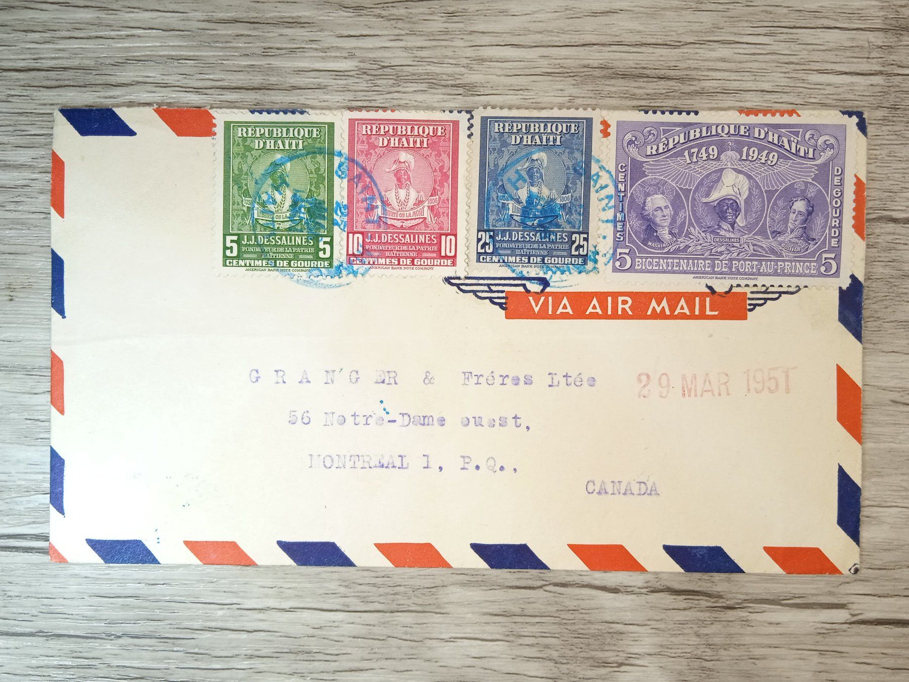 Tutti i francobolli: TR63 Enveloppe + Timbre Haiti 1951 – Usato da Cousset venduto da Patrick_Collections