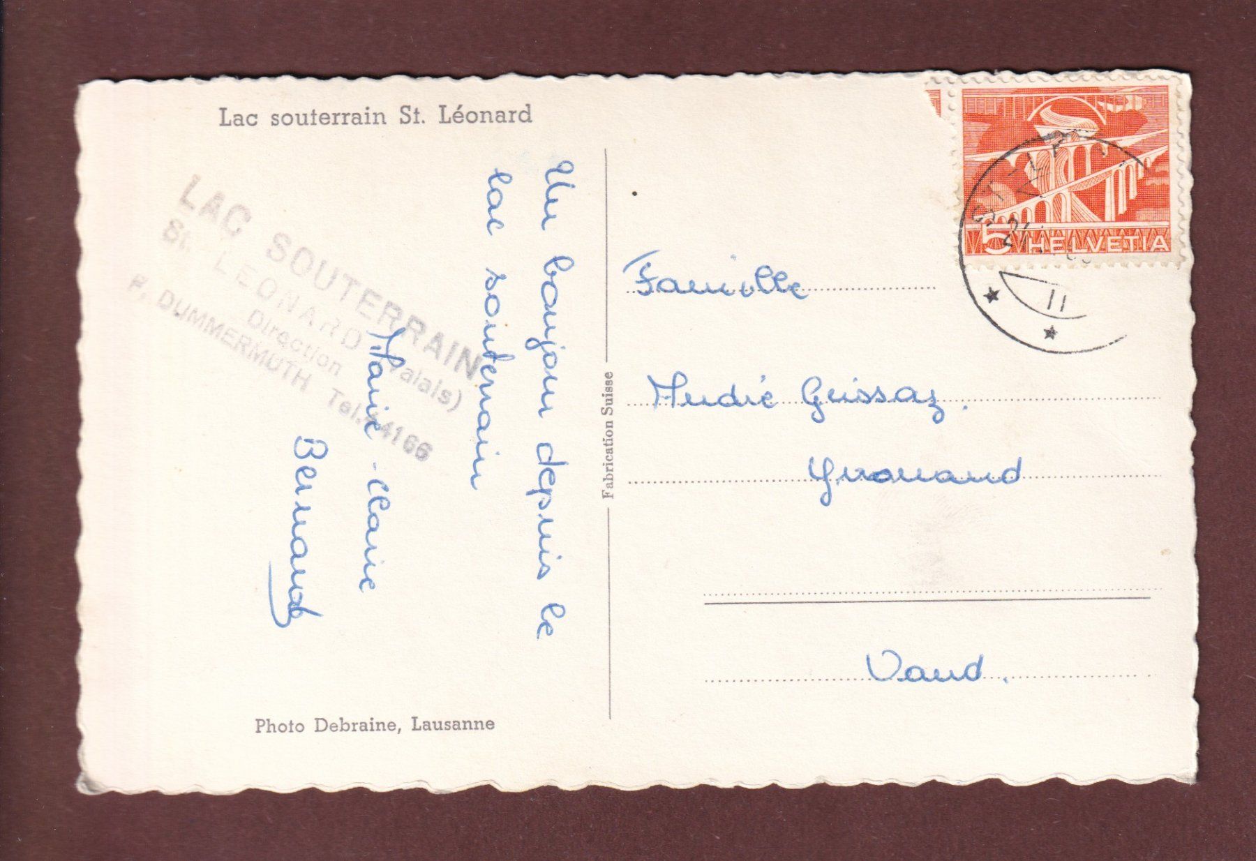 Ansichtskarten: ST. LEONARD - Lac souterrain – Gebraucht aus Pully von nicecards-shop 1