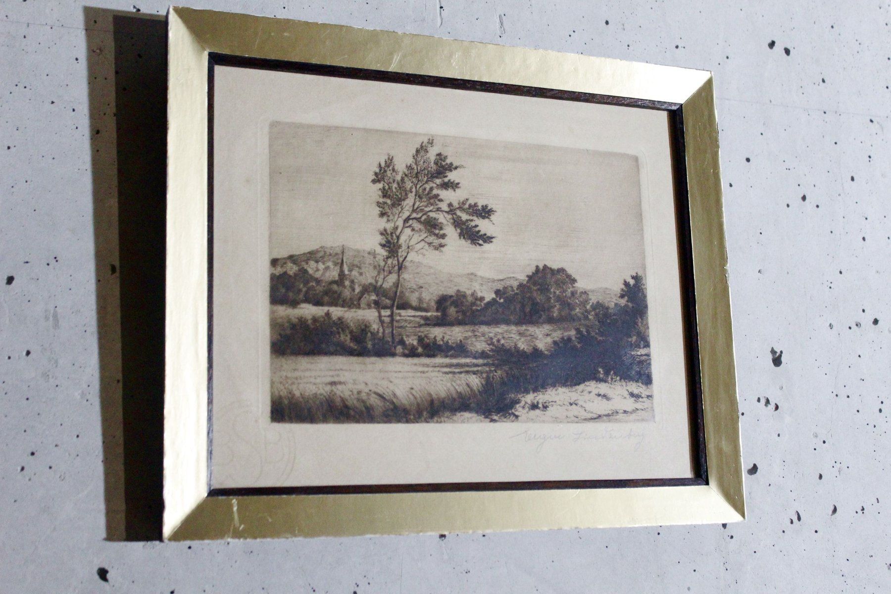 Gemälde: EUGEN LINDENBERG (Germany, 1877-?) Landschaft mit Kirche – Gebraucht aus Bern von Arting 4