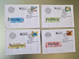 Briefe mit Erstagsstempel 2.11.2025, vierJahreszeiten