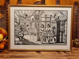 Druckerwerkstatt 1676 – van Werdt, gerahmte Repro