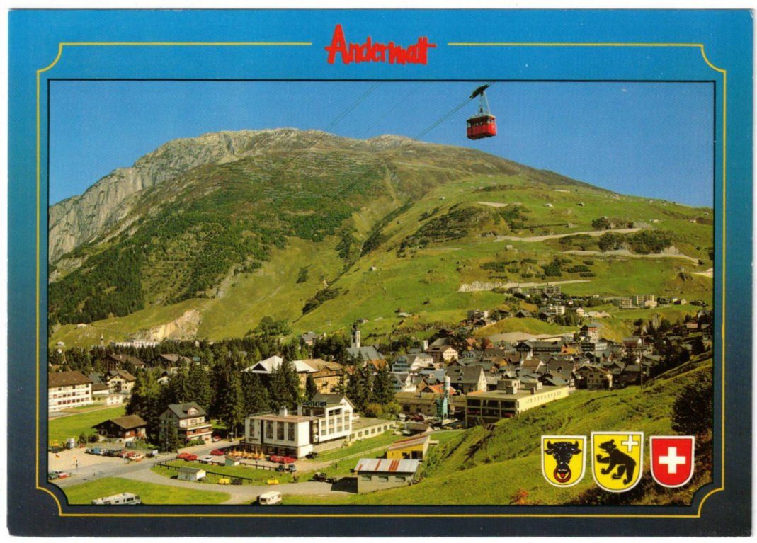 Cartoline postali: Andermatt - Luftseilbahn Andermatt--Gurschenalp – Usato da Binningen venduto da Mountainrider