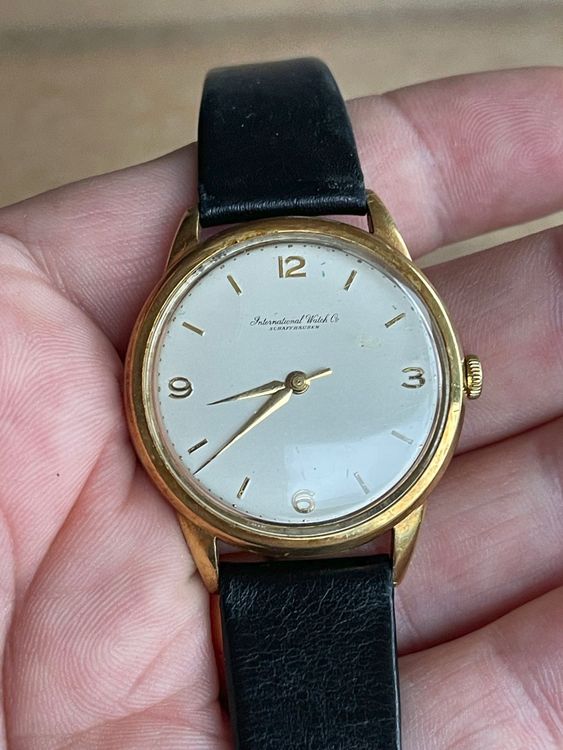 Alte 18k IWC Golduhr aus den 60er Jahren mit Breguet-Spirale