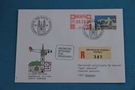 SSonderflugbrief, 50 J. Pro Aero, Zürich-Samedan, 19.5.1988