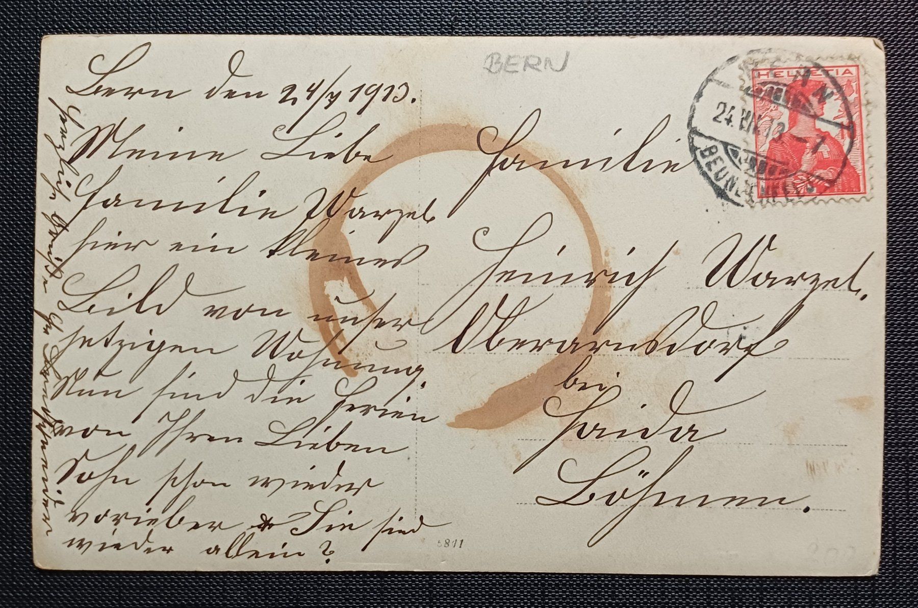 Cartoline postali: AK Quartier Beundenfeld? BERN belebt 1913 – Usato da Brittnau venduto da simionius 2