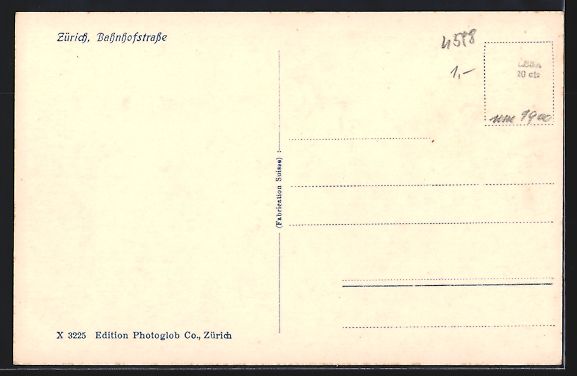 Cartoline postali: Zürich, Bahnhofstrasse mit Strassenbahn – Usato da Berlin venduto da bartko-reher 1