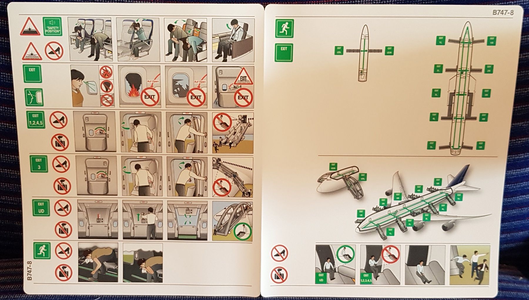 Cartoline: Lufthansa Safety Card B747-8 – Usato da Goldau venduto da Cyhi 1