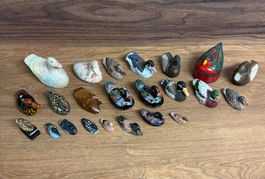 Enten Figuren Sammlung Holz & Kunstharz Konvolut Deko 23 stk