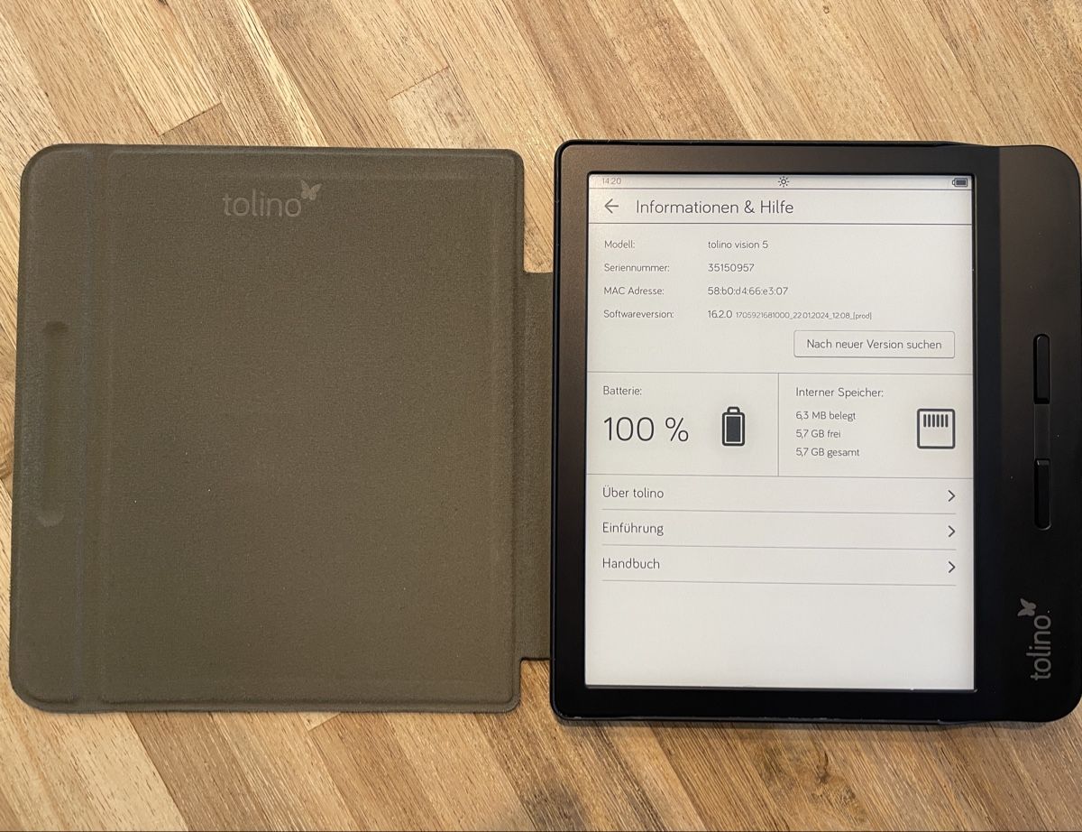 Tolino Tablet PC: Tolino Vision 5 mit Ladekabel und Hülle – Usato da Wolhusen venduto da snowfriend 1