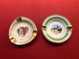 2 Stück Souvenir-Aschenbecher mit Motiven aus dem Wallis