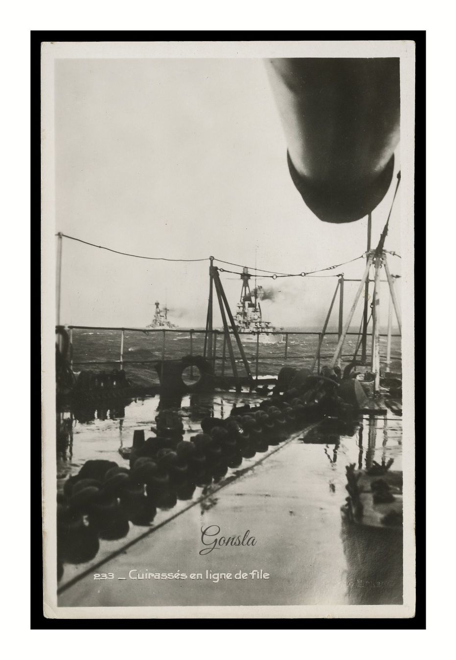 Ansichtskarten: CUIRASSÉS EN LIGNE DE FILE - 1942 "Scène navale militaire" – Gebraucht aus Onex von gonsla01
