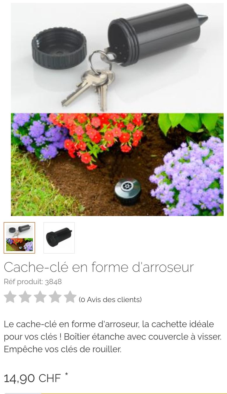 Alle Dekorationen: 2 Cache-clé discret en forme d'arroseur – Neu und originalverpackt aus Cornaux NE von Mimi983