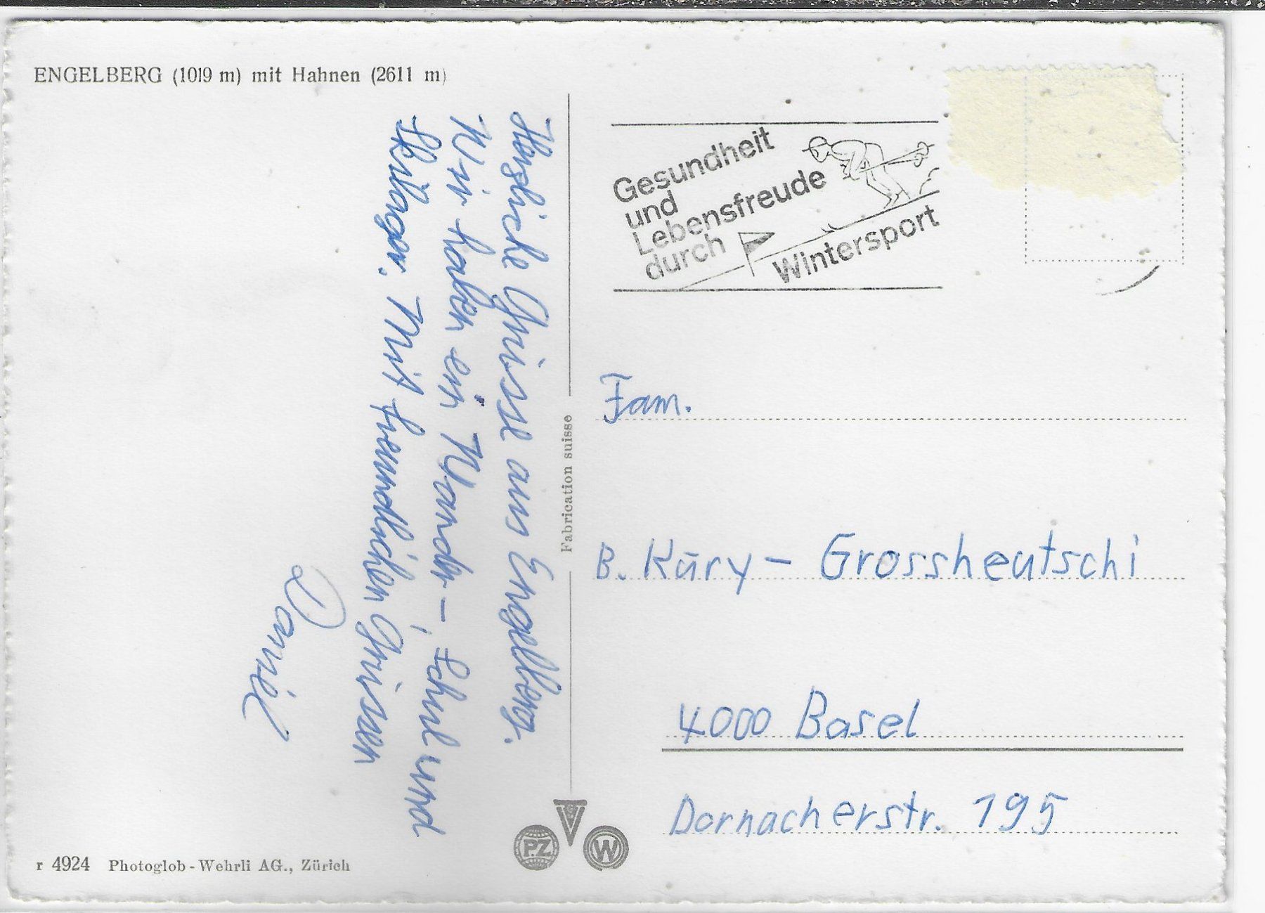 Cartoline postali: Engelberg - Generalansicht im Winter – Usato da Ettingen venduto da Kartenplanet 1