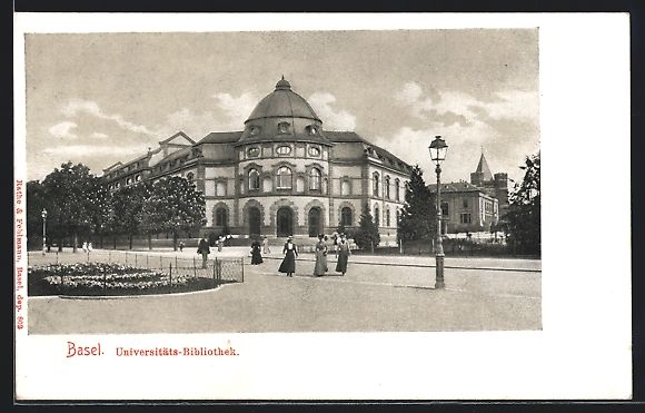 Cartes postales: Basel, Universitäts-Bibliothek mit Stra – D'occasion à Berlin par bartko-reher