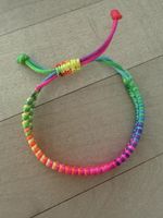 Armband geflochten Regenbogen neon verstellbar neu