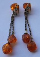 Aus 1930er Nachlass: Bernstein Schmuck Ohrringe Clips
