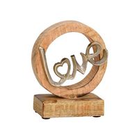 Holzaufsteller mit Metall Schriftzug «Love»