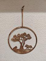 Wanddeko Metall Löwenmotiv Durchmesser ca 18 cm Löwe / Löwin