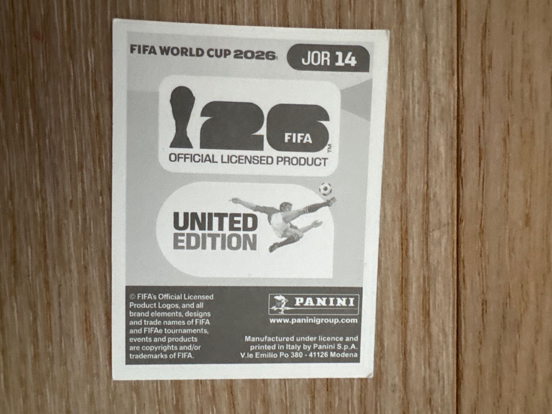 Panini Carte collezionabili: Panini 2026 JOR 14 – Usato da Lausanne venduto da FabienA 1