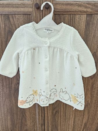 Baby dress White Size 1-3 Months Bunny Print Button Closu