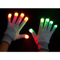 Gants blancs lumineux (fêtes, soirées, concerts, spectacles)