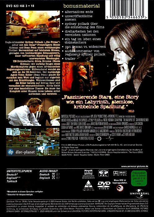 Tutti i DVDs: DVD - Die Dolmetscherin (2005) – Usato da Embrach venduto da disc-planet 1