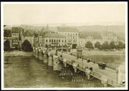 AK Basel in alten Ansichten Die alte Rheinbrücke um 1884