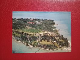 AK Italien Flugaufnahme Grotten v. Catullo Sirmione Gardasee