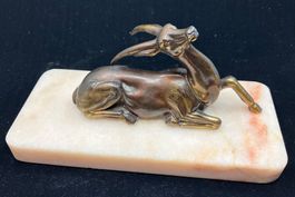 Sclupture Art nouveau Gazelle Oryx Tier Skulptur Jugenstil
